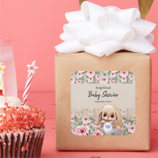 Baby shower sticker with cute design. (Party)