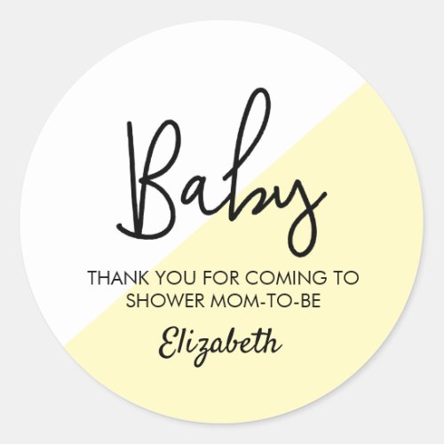 Baby Shower Sticker with Elegant Typography