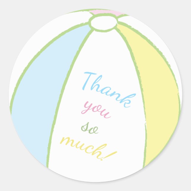 Baby Shower Stickers Beach Ball (Front)