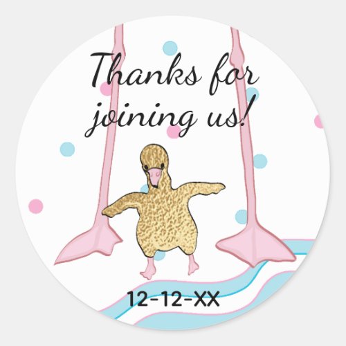 Baby Shower Stickers Gold Baby Flamingo  Mommy