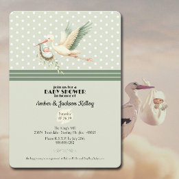 Baby Shower Stork Special Delivery Invitation
