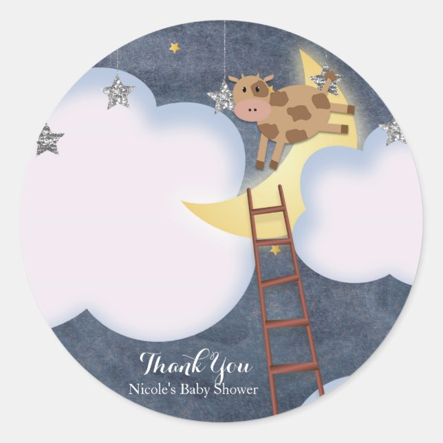 Baby Shower Storybook Nursery Rhyme Custom Favor Classic Round Sticker (Front)