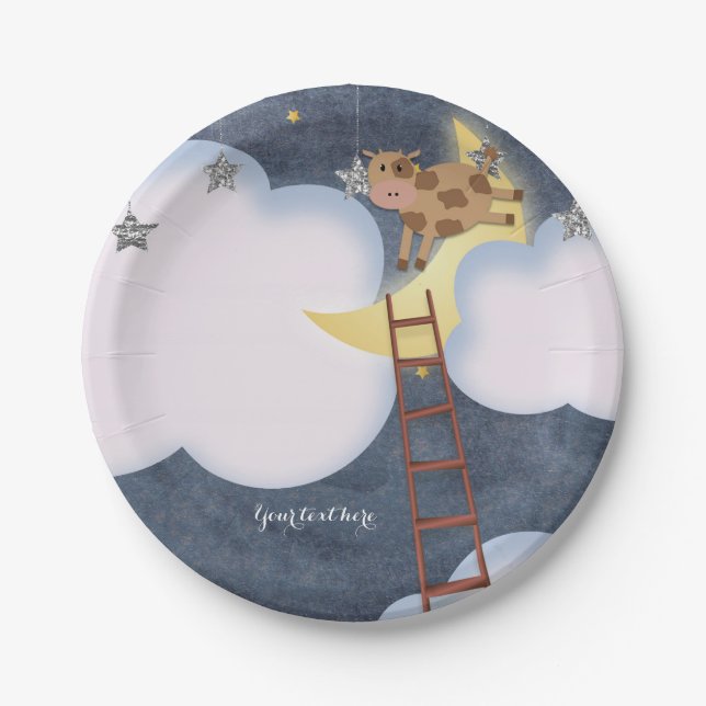 Baby Shower Storybook Nursery Rhyme Custom Party Paper Plates (Front)