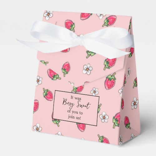 Baby Shower Strawberry Pattern Hand Drawn Favor Boxes