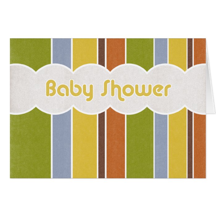 Baby Shower   Stripes Greeting Cards