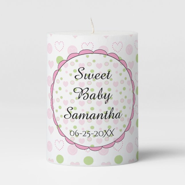 Baby Shower Sugar Spice 3 x 4" Pillar Candle (Front)
