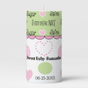 Baby Shower Sugar Spice 3 x 6" Pillar Candle