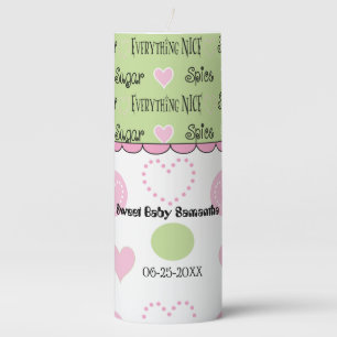 Baby Shower Sugar Spice 3 x 8" Pillar Candle