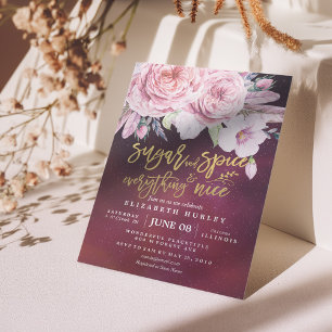 Baby Shower Sugar & Spice & Everything Nice Floral Invitation
