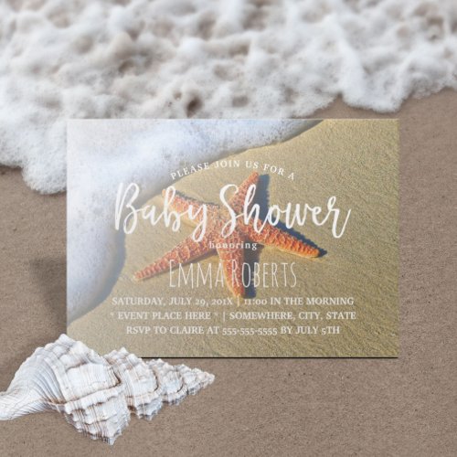 Baby Shower Summer Beach Starfish Invitation