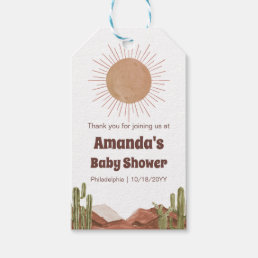Baby Shower Sun and desert themed Gift Tags