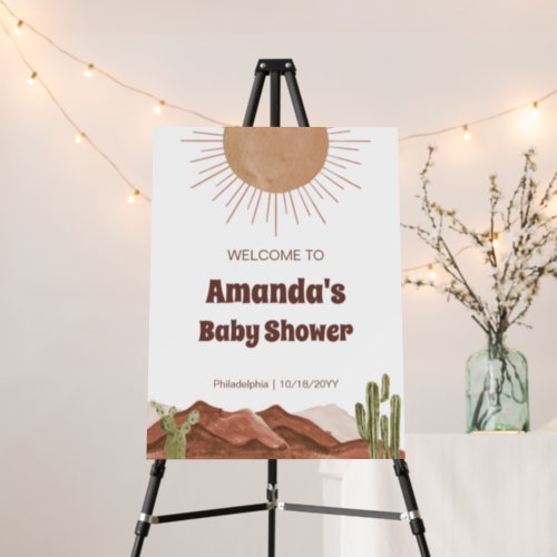 Baby Shower Sun and desert welcome sign