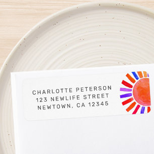 Baby Shower Sun Return Address Label