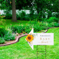 Baby Shower sunflower eucalyptus greenery arrow Sign