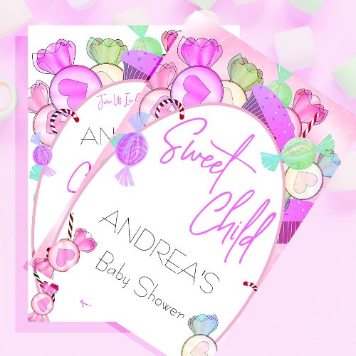  Baby Shower Sweet Child Candy Colorful Invitation