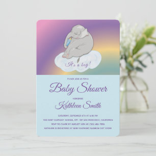 Baby Shower Sweet Cute Elephant It's a boy Photo Invitation