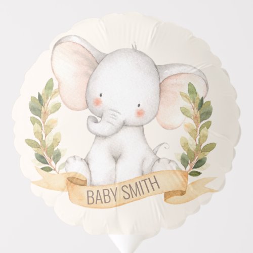BABY SHOWER _ sweet elephant _ CREAM Balloon