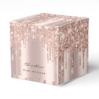 Baby Shower Sweet Feet Drips Rose Glitter Vlush