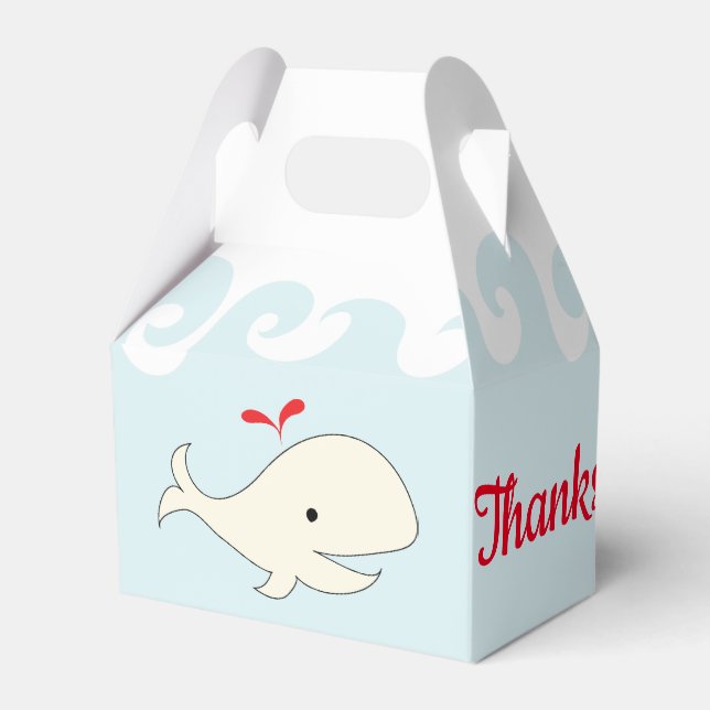 Baby Shower Swimming Whale Gable Favor Box (Back Side)