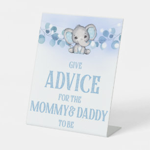 Baby Shower Table Decor Advice for mom and dad Pedestal Sign
