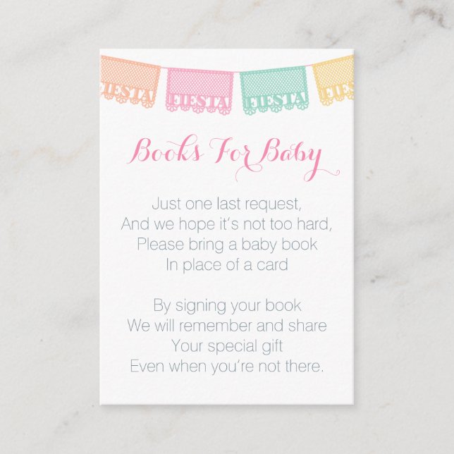 Baby Shower Taco Bout A Fiesta Books For Baby Enclosure Card (Front)