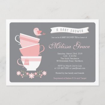 Baby Shower Tea Invitation / High Tea Baby Shower by ApplePaperie at Zazzle