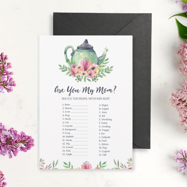 Baby Shower Tea Party Are You My Mom Game Card (Creator Uploaded)