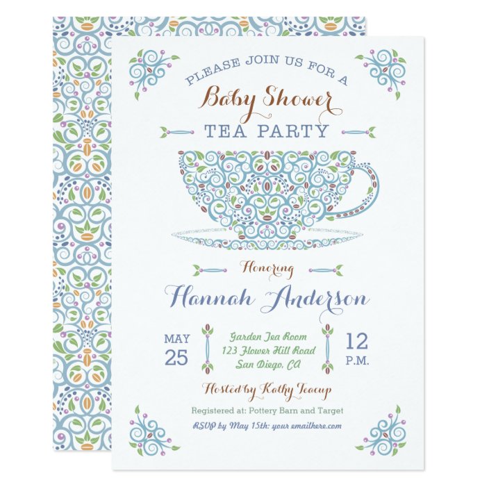 baby shower tea invitations