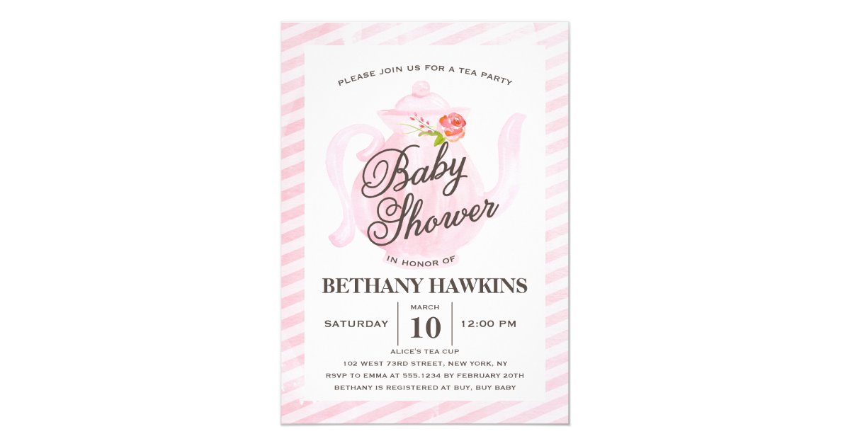 Baby Shower Tea Party | Baby Shower Invitation | Zazzle.com