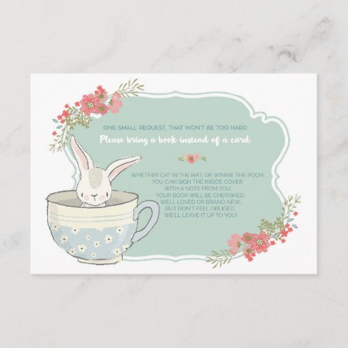 Baby Shower Tea Party Bring a Book Card Insert