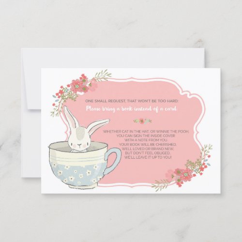 Baby Shower Tea Party Bring a Book Card Insert