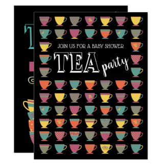 Baby Shower Tea Party colorful modern happy Invitation
