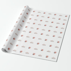 Baby Shower Tea Party Cute Minimalist Boho Neutral Wrapping Paper