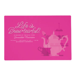 Baby Shower Tea Party Cute Minimalist Chic Pink Placemat