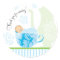 Baby Shower Tea Party Favor Sticker  |  Boy