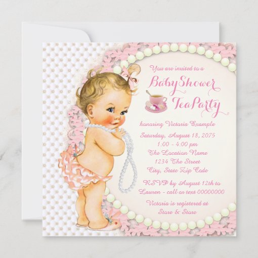 Baby Shower Tea Party Invitation | Zazzle