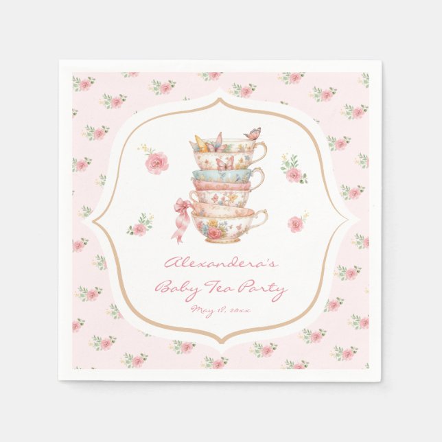 Baby Shower Tea Party Napkins (Front)