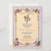 Baby shower tea party purple lilac sip and see invitation (Front)