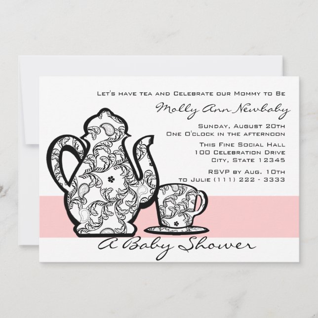 Baby Shower Tea with Changable Color Invitation (Front)