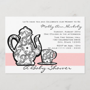 Baby Shower Tea with Changable Color Invitation