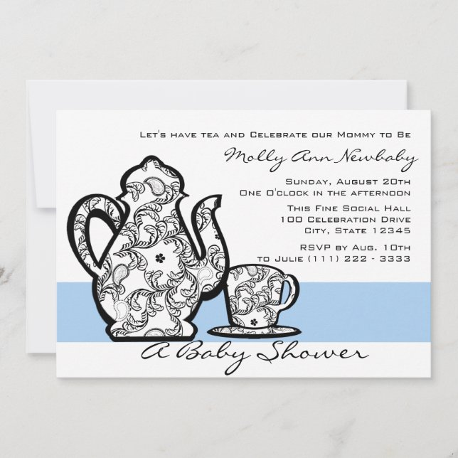 Baby Shower Tea with Changable Color Invitation (Front)