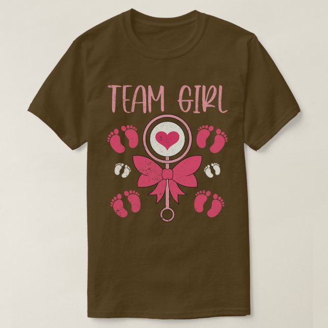 Baby Shower Team Girl Gender Reveal Party T-Shirt (Design Front)