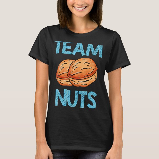 Baby Shower Team Nuts Team Blue Boy Gender Reveal T-Shirt (Front)
