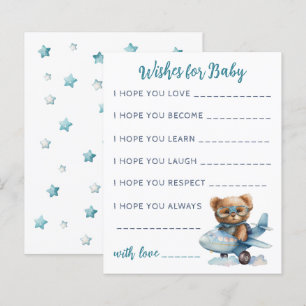 Baby Shower teddy bear blue Baby Card
