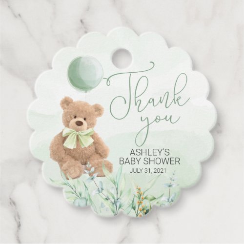 Baby Shower Teddy Bear Favor Tags