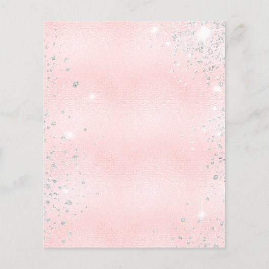 Baby shower teddy bear girl pink invitation (Back)