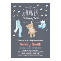 Baby Shower Teddy Bear Invitation Baby Boy