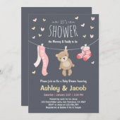 Baby Shower Teddy Bear Invitation Pink Girl shower (Front/Back)