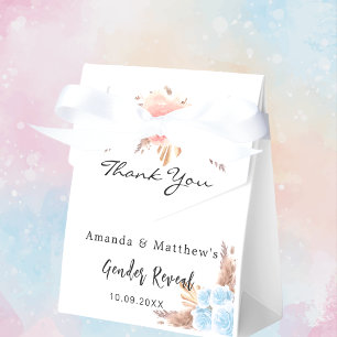 Baby Shower teddy bear pampas grass blush floral Favor Boxes