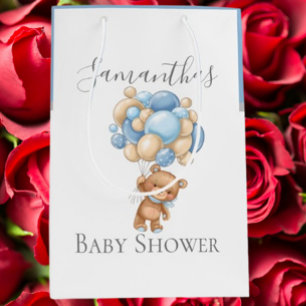 Baby Shower Teddy Bearly Wait BOY Medium Gift Bag